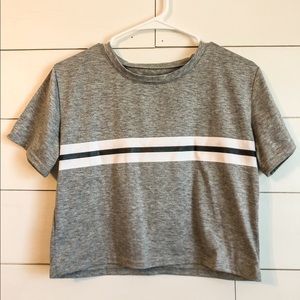 Cropped striped t shirt